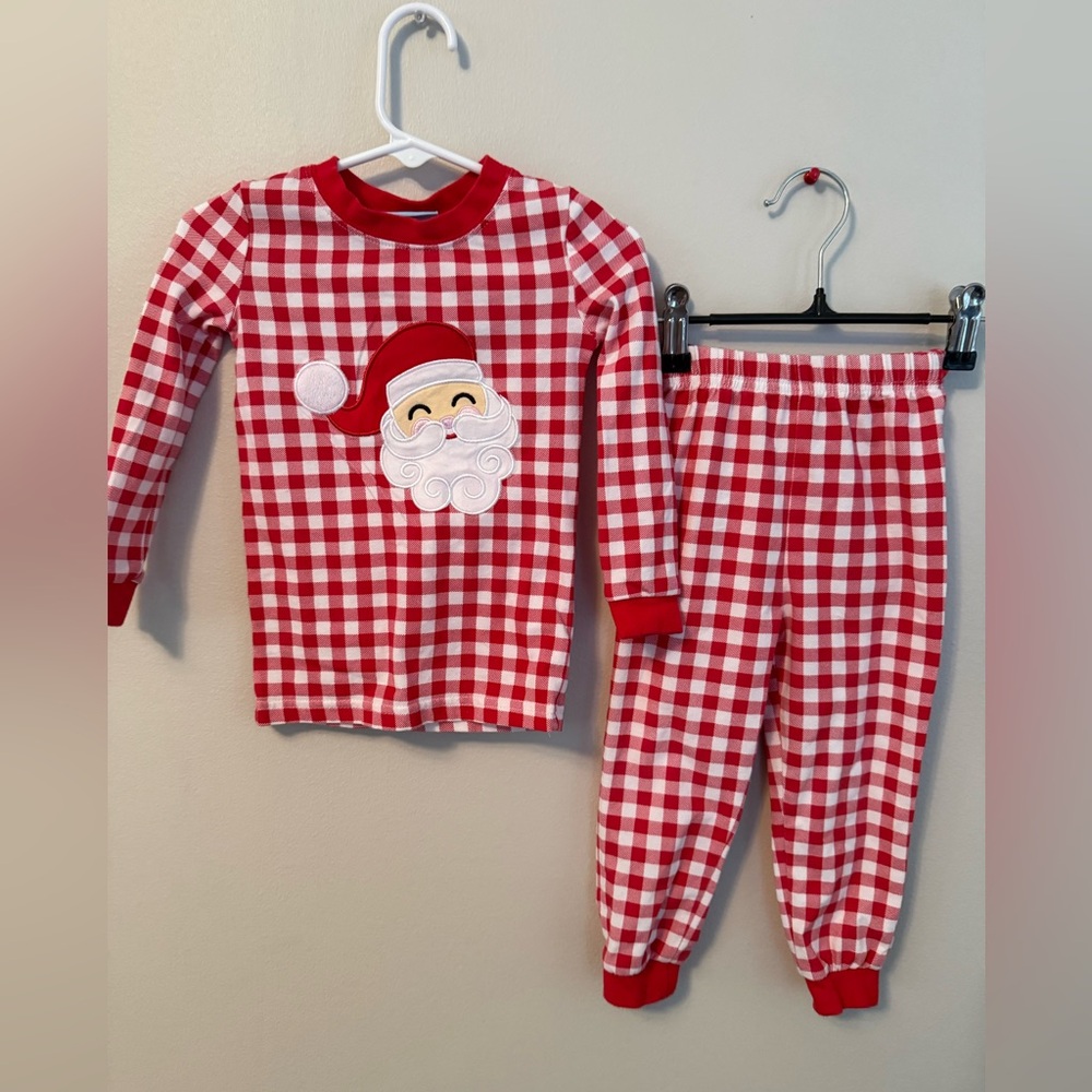 Classic Whimsy Red Gingham Santa Pajamas